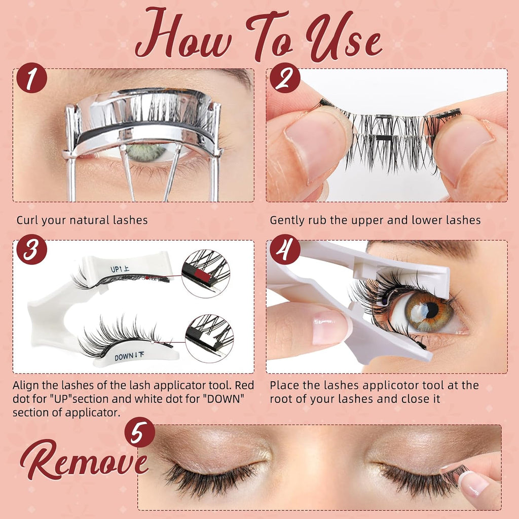 Higu Clace Magnetic Eyelashes With Applicator Soft Magnetic Lashes Natural Look Wispy Magnet Lashes Easy To Wear And Remove(Djcx-I03)