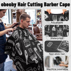 10 In 1 Barber Cape Kit, Hair Cutting Cape Neck Duster Brush Combs, Clips & Cleaning Supplies For Salon Home Barber Gifts For Men
