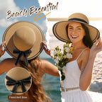 Beach Hats for Women, Wide Brim Sun Straw Hat for Women, Sun Hat UPF 50+ UV Protection