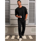 Runcati Mens Casual T-Shirts Short Sleeve Lightweight Oversized Summer Cotton Tee Beach Crew Neck Tops