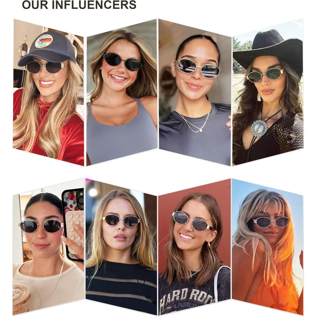 SOJOS Retro Oval Sunglasses for Women Trendy Classic Shades UV400 Protection SJ1256