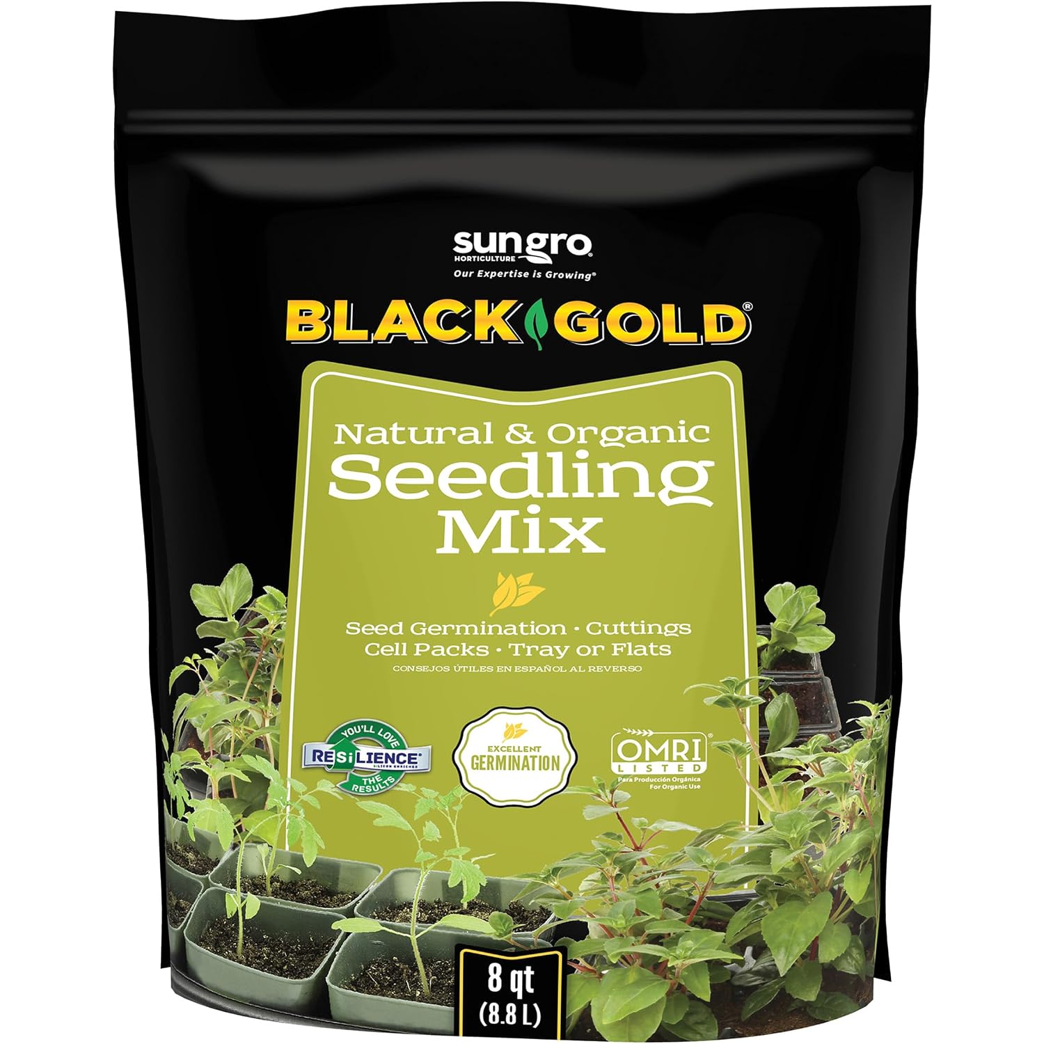Sungro Horticulture Seedling Mix - Organic Seed Starting Mix - 8 Quart - Lime, Perlite, Sphagnum Peat Moss