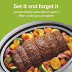Hamilton Beach Set & Forget 4 Quart Programmable Slow Cooker | Flexible Cooking Options With 3 Heat And 5 Time Settings | Dishwasher-Safe Stoneware Crock & Glass Lid | Silver