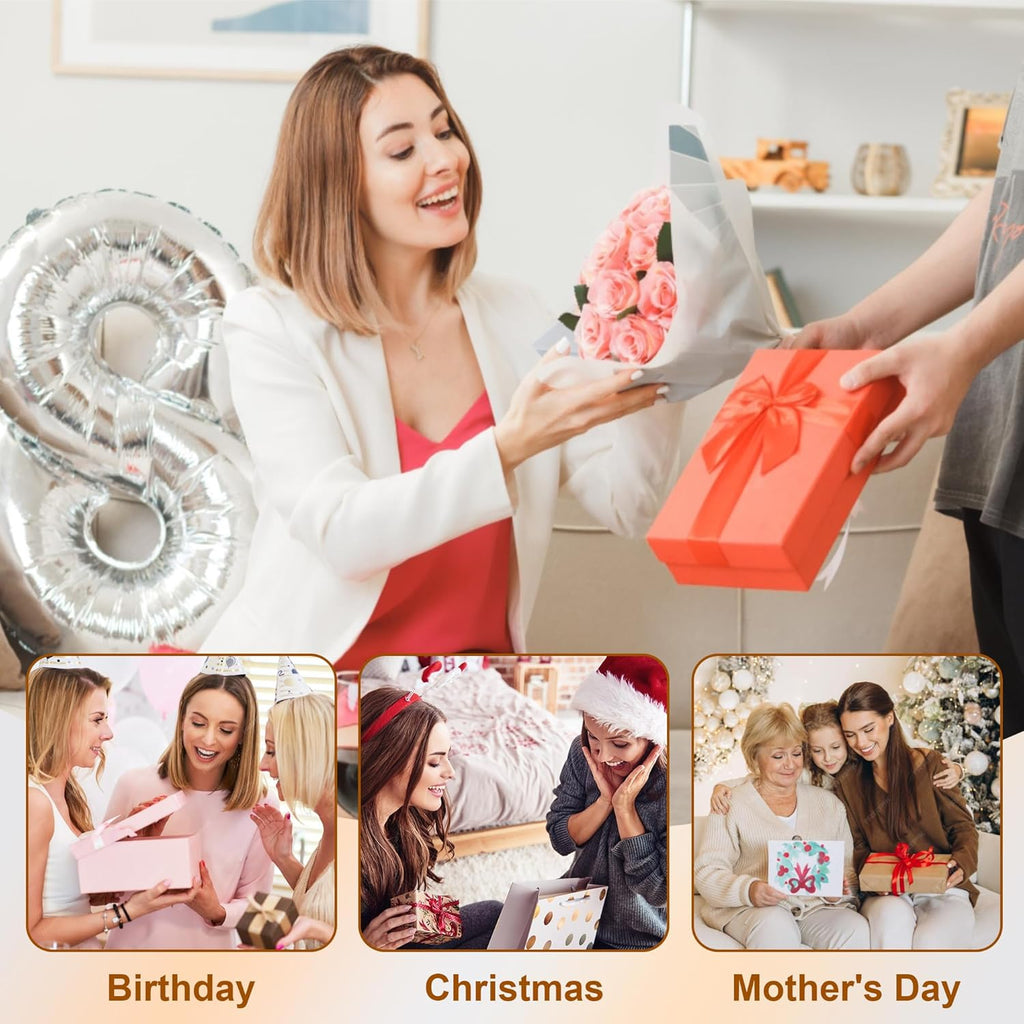 Elemtansy Mothers Day Custom Name Necklace for Women, Multiple Name Personalized 18K Gold Plated Handmade Family Necklace, Customized Jewelry Birthday Gift for Mom
