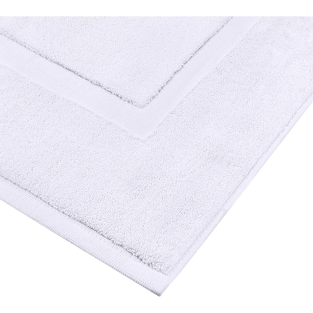 Utopia Towels Cotton Banded Rug, Bath Mats, Not a Bathroom Rug, 21 by 34 Inches, 100% Ring Spun Cotton, Highly Absorbent Shower Bathroom Floor Mat, White, 2 Pack