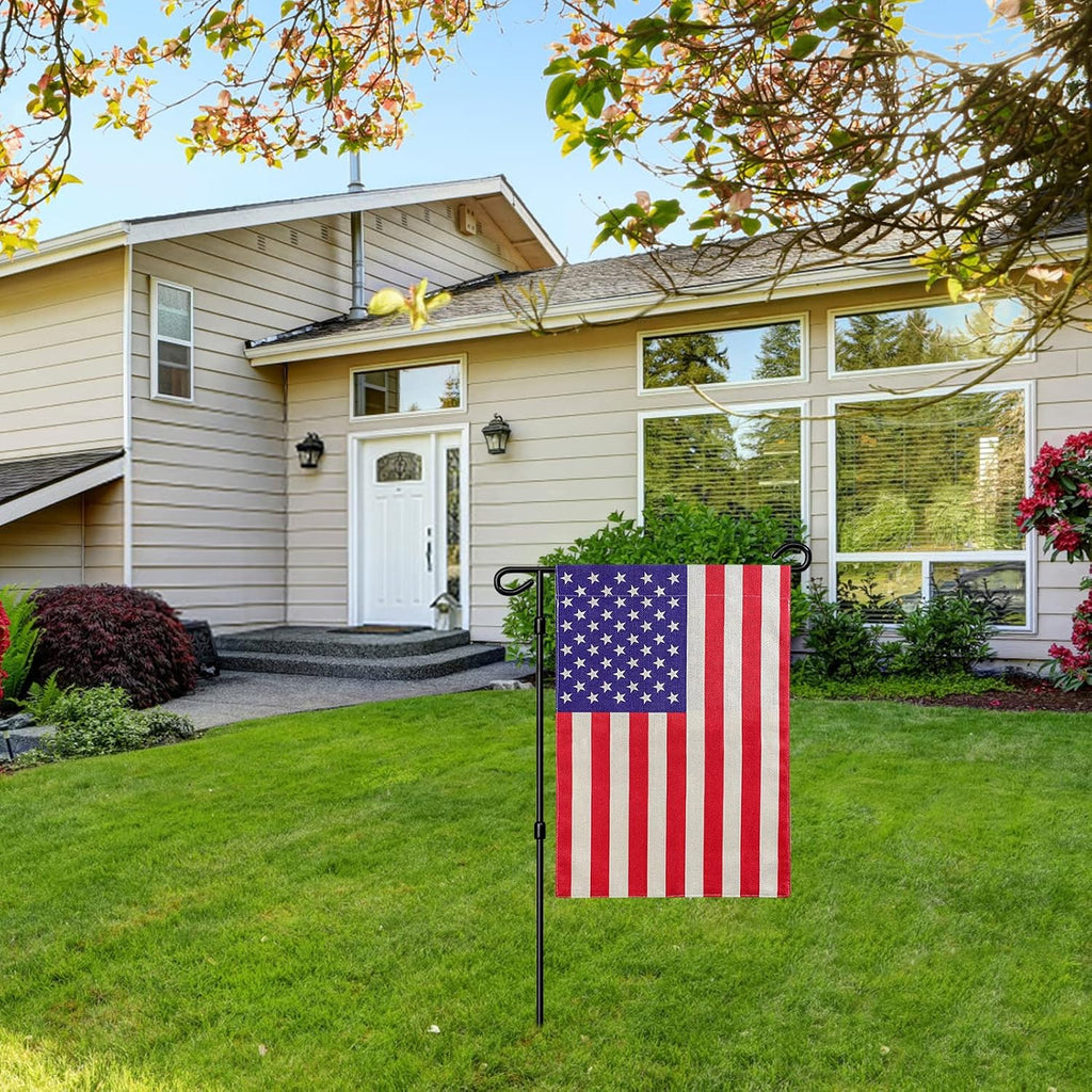 American Garden Flag Small American Flag Double Sided 12×18 Inch Weatherproof Patriotic Usa Garden Flags Outside Thick Burlap Stars And Stripes Flags For Outdoor Yard Patio Lawn Decor