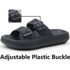Weweya Sandals For Women And Men - Pillow Slippers - Double Buckle Adjustable Slides - Eva Flat Sandals