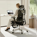 Flexispot Ergox Premium Ergonomic Office Chair With Footrest - Adjustable 3D Armrests, Dynamic Lumbar Support, Recline & Tilt Function, Mesh Seat, For Home & Office Use, Black