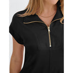 Anrabess Womens Summer Casual Half Zip Cap Sleeve Trendy Wrinkle-Free Tshirt Dress 2026 Spring Beach Vacation Short Dresses