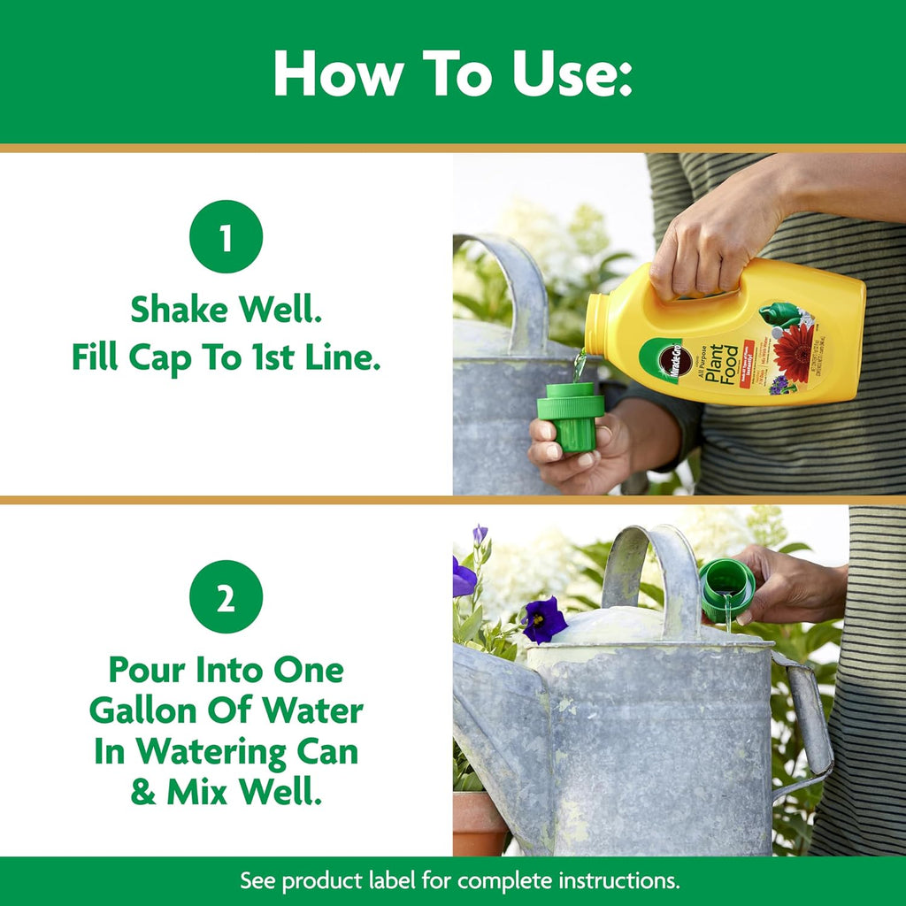 Miracle-Gro Liquid All Purpose Plant Food, Concentrate, 32 Oz. | Feeds Plants Instantly, For All Plant Types, Flowers, Vegetables, Trees, Houseplants