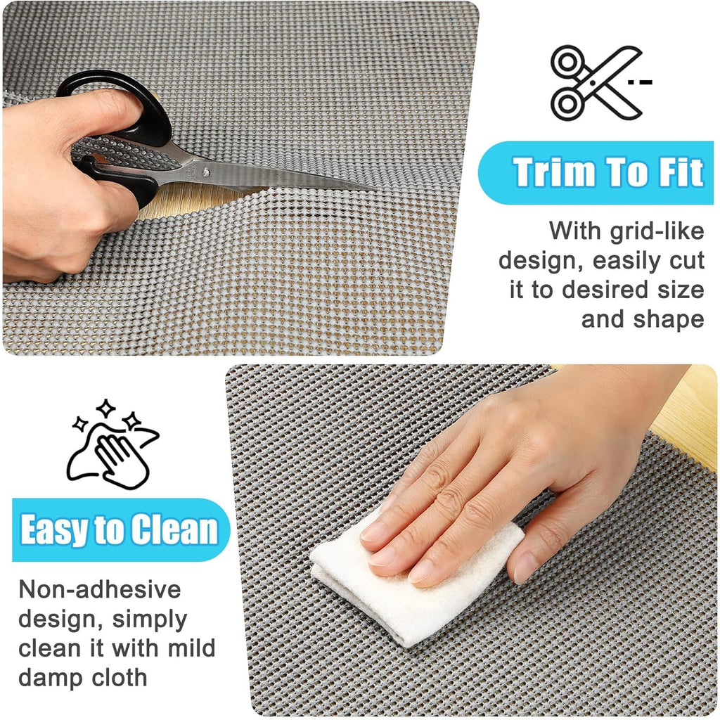 Songrey Non-Adhesive Drawer and Shelf Liner, 12IN x 20FT Non Slip Cabinet Liners, Protect Kitchen Cupboard, Bathroom Drawers, Breathable, Thick Strong Grip mat (Dark Gray)