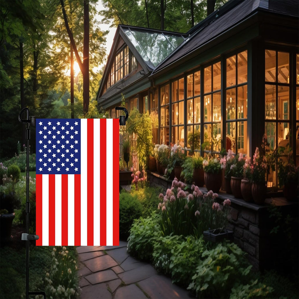 Garden Flag Pole Stand Holder, Garden Flags For Outside With Flag Stopper And Clip Waterproof Powder-Coated Paint For Flag Pole Holder For Outside House,Yard Flags For Outside