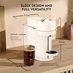 Nespresso Vertuo Next Coffee And Espresso Maker By De'Longhi, Creamy White And Gold