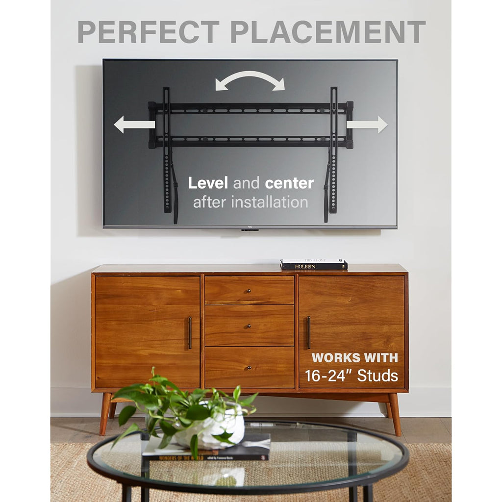 Sanus Low Profile Tv Wall Mount For 40" To 80" Tvs - Universal Fixed Wall Mount Tv Bracket, Slim 1” Profile - 3 Step Easy Install W/Included Hardware - Ul Certified