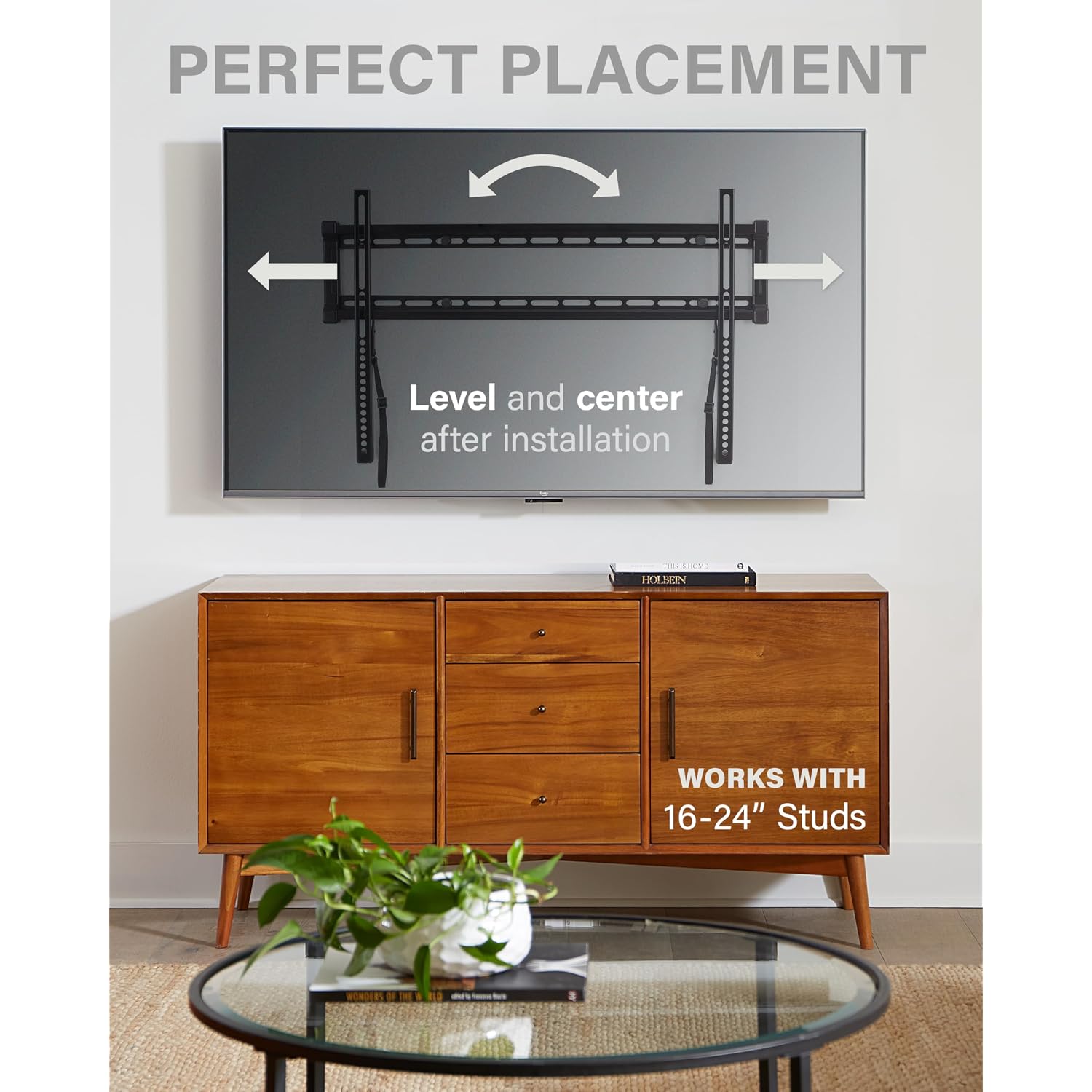 Sanus Low Profile Tv Wall Mount For 40" To 80" Tvs - Universal Fixed Wall Mount Tv Bracket, Slim 1” Profile - 3 Step Easy Install W/Included Hardware - Ul Certified