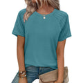 Wiholl Summer Tops For Women 2026 Trendy Short Sleeve Shirts Crew Neck Tops Curved Hem Fashion Clothing