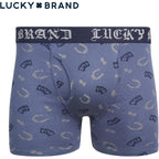 Lucky Brand Mens Underwear Boxer Briefs - 3 Pack Soft Cotton Blend Boxers For Men With Functional Fly Pouch, 6" Inseam
