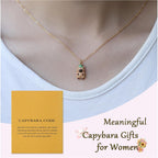 Baydurcan 14K Golden Plated Pendant Necklaces for Women - Positive Flamingo Capybara Giraffe Peace Gifts for Friends Sister Daughter, Birthday, Christmas, Graduation Gifts