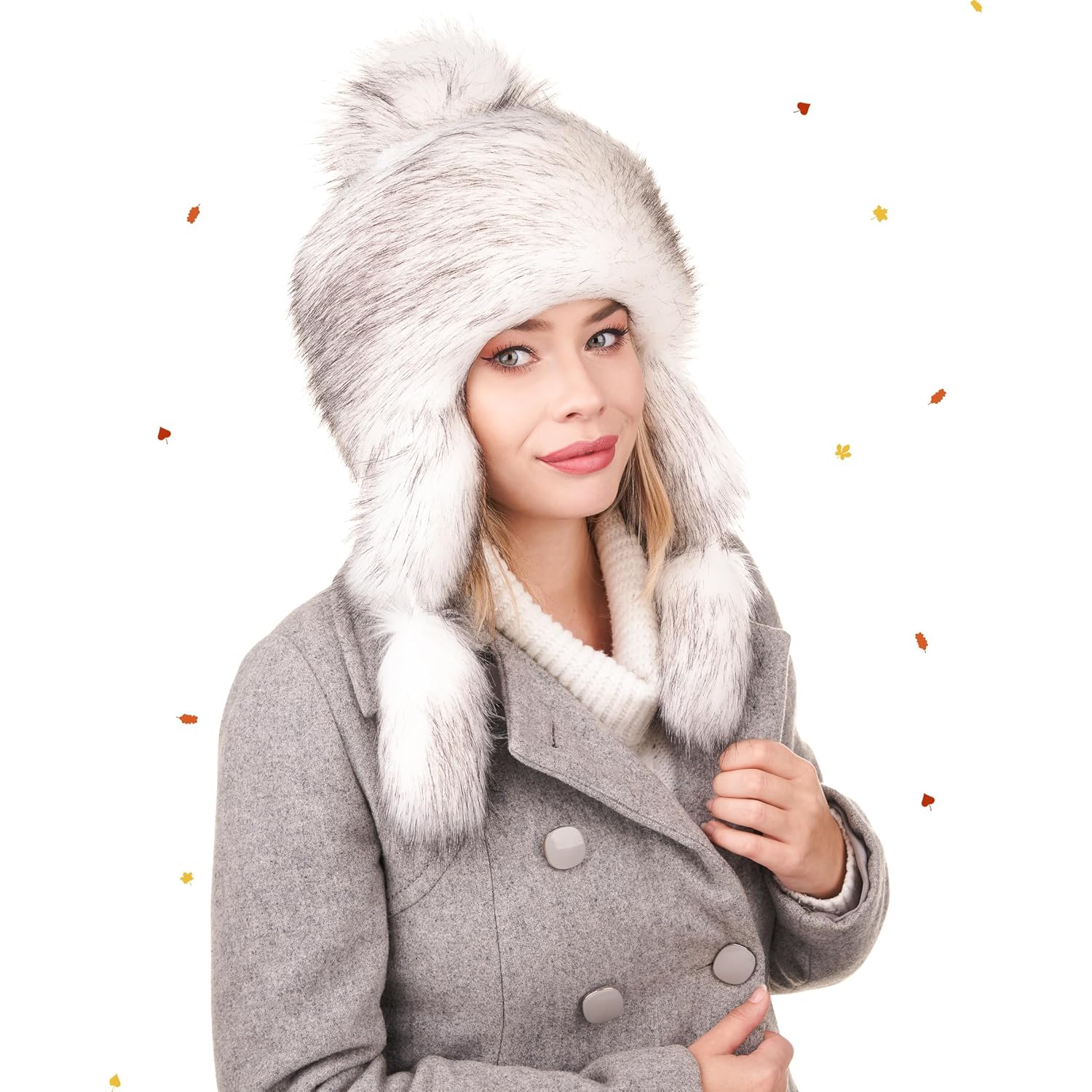 Futrzane Classic Ear Flaps Hat - Fur Trapper Hat for Women - Winter Ushanka Hat