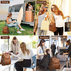 AGLOD Leather Backpack Purse for Women Designer Ladies Shoulder Bag Fashion Faux Work Travel Handbags