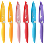 6Pcs Paring Knives, Stainless Steel Paring Knife Set With Matched Knife Sheath, 4 Inch Peeling Fruit Vegetable Kitchen Knife, German Steel, Pp Plastic Handle