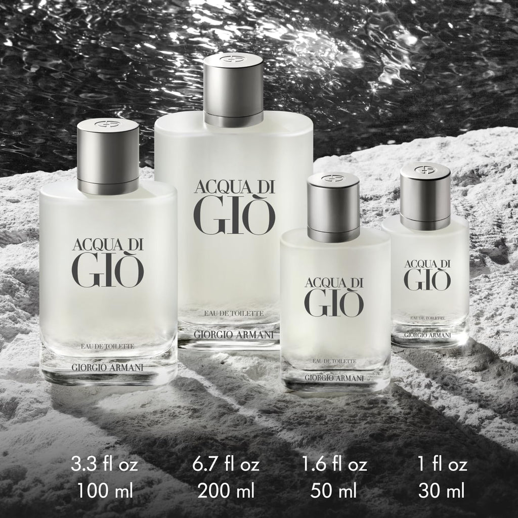 Armani beauty– Acqua di Giò – Eau de Toilette – Cologne Set for Men ($130 Value) – Full Size (1.7 Fl Oz) & Travel Size (0.5 Fl Oz)