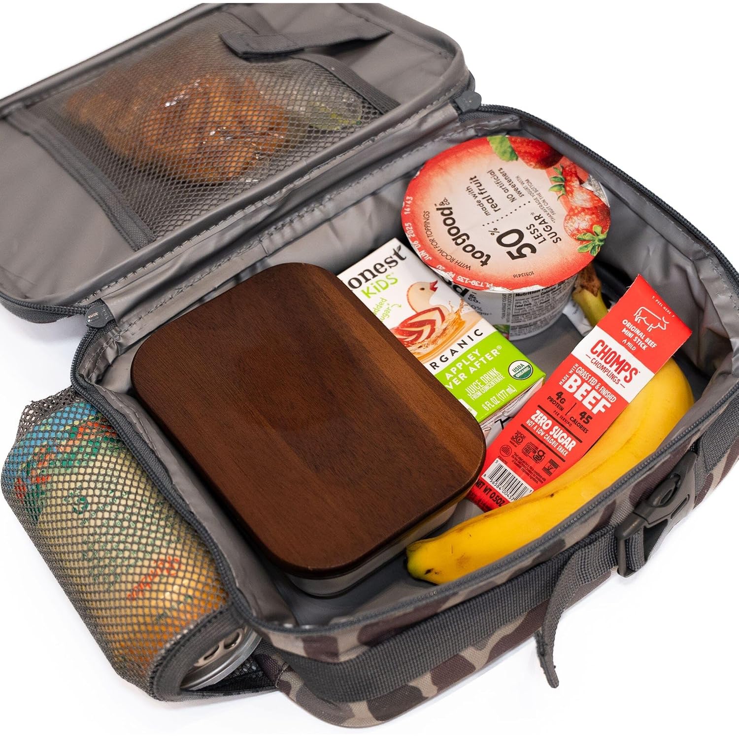 Burlebo Backpack And Lunchbox Bundle, 25L Deer Camo Bag, 15" Laptop Sleeve, Water-Resistant Lunchbox