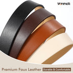 VONMELLI 4 Pack Womens Thin Leather Belt Skinny Waist Belts for Women Fashion Jeans Dress with Gold Buckle