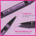 Imethod Eyebrow Pen - Eyebrow Pencil Magic 2-In-1 Eye Brow Pencils For Women With 4-Fork-Tip And Precise Brush-Tip Create Natural Hair-Like Brows, Last All Day, Microblading Eyebrow Pen, Dark Brown