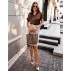 Womens Satin Blouse Short Sleeve Silk Tops Button Down Shirts Business Casual Outfits