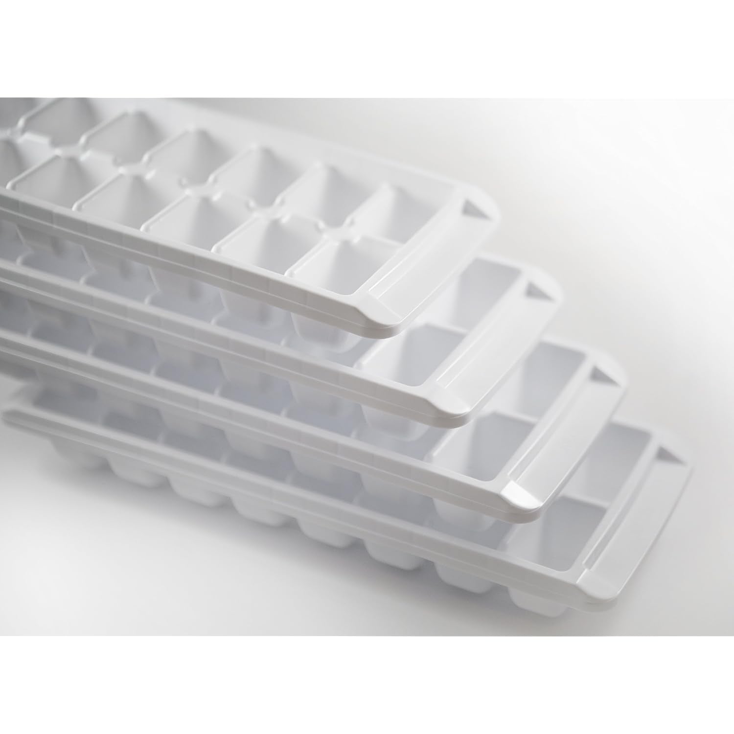Easy Release White Ice Cube Tray, 16 Cube Trays (Pack Of 4) (4 Pack - 64 Cubes)
