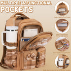 Fimibuke 9Pcs Capybara Girls Backpack For School With Lunch Box Pencil Case | Waterproof Kids Backpack For Girls, Cute Bow School Bag, Kawaii Bookbag For Preschool Kindergarten Elementary School Students
