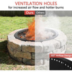 Soulmate Outdoor 40-Inch Outer/36-Inch Inner Fire Pit Ring Smokeless,Duty Solid Metal Steel Round Firepit Rim Insert For Diy Fire Pits, Outdoor Above Or In-Ground, Camping Garden Patio Backyard.