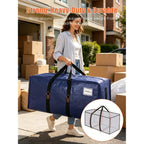 Sweet Dolphin 8 Pack 200Lb Heavy-Duty Moving Bags With Wrap-Around Handles, Extra Large Storage Totes For Space Saving, Clothes Storage Bags, College Dorm Essentials, Blue, 24 Gal
