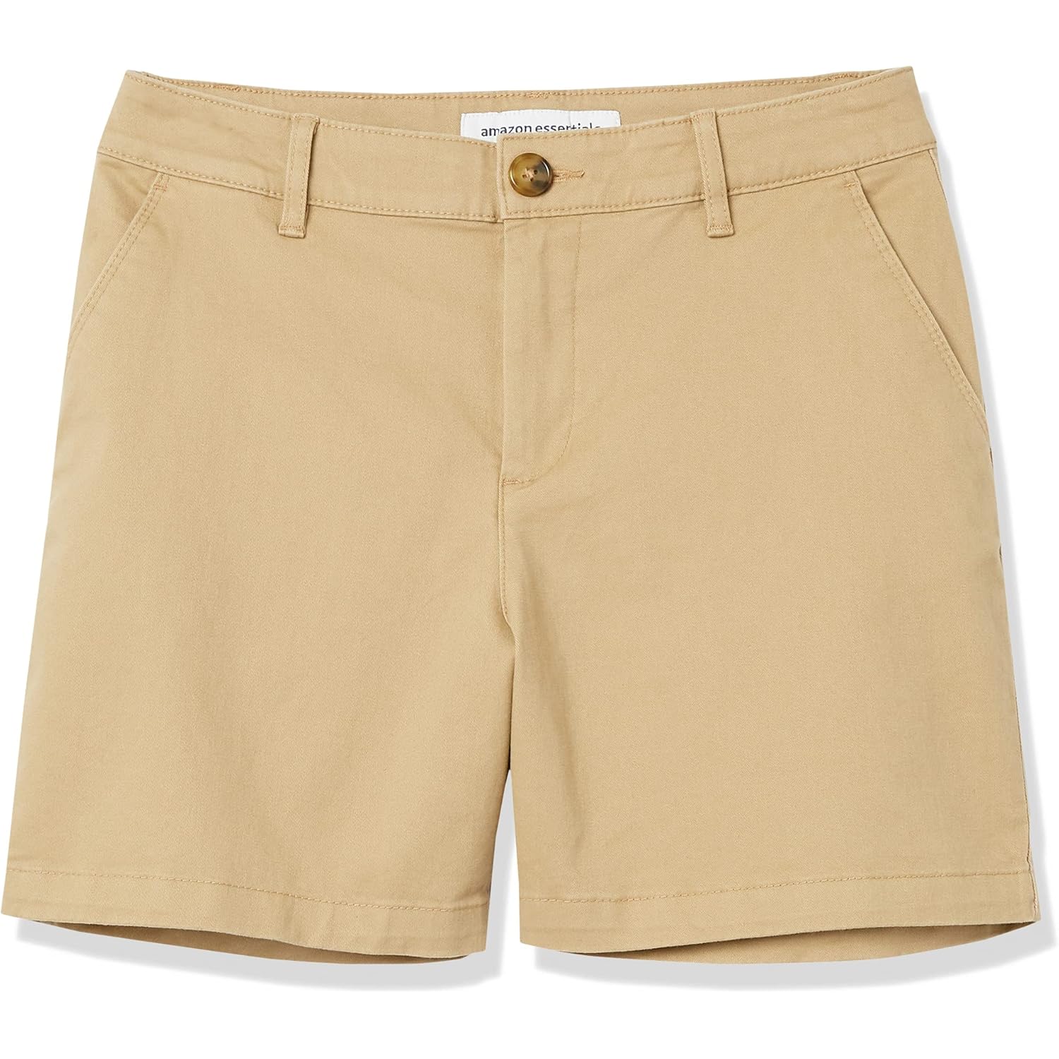 Women's Mid-Rise Slim-Fit 5 Inch Inseam Khaki Shorts (Available in Straight and Curvy Fits)