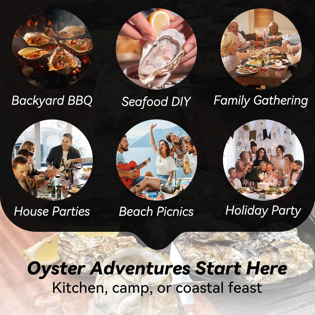 Oyster Shucking Knife,Oyster Shucker,2 Set Sturdy Sharpness Oyster Knife With Comfort Wood-Handle,Oyster Shucking Kit With 1 Pairs Of Level 5 Protection Cut-Resistant Gloves(L) For Oyster Clam