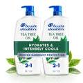 Head & Shoulders Anti-Dandruff Shampoo And Conditioner With 1% Pyrithione Zinc, Tea Tree Oil 2-In-1 Twin Pack, Tea Tree Shampoo With Cooling, Refreshed Scalp, 32.1 Fl Oz Each