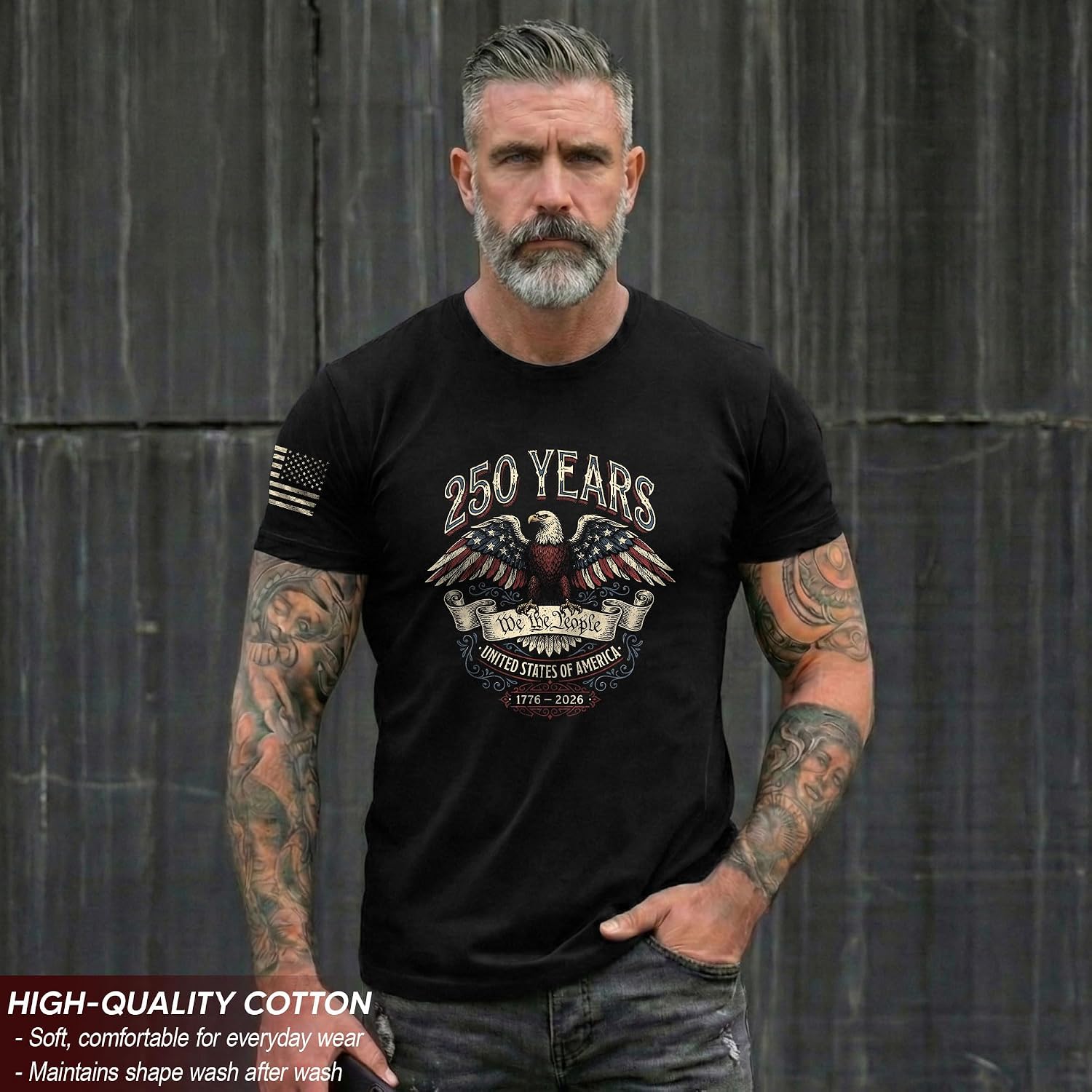 Patriotic Shirts For Men, Usa Eagle Graphic Shirts For Men | Mark 250 Years Of American Spirit With These Unique Commemorative Tees, Crafted For Bold Style And Lasting Comfort.