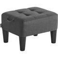 Songmics Foot Stool With Legs, Small Footstool Ottoman, Linen-Look Fabric Seat With Thick Cushion, For Living Room, Bedroom, Entryway, 330 Lb Weight Capacity, Dark Gray Ulom502G01