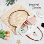 Sightor Crochet Beach Bag, Woven Tote Bag Summer Boho Bag Travel Casual Shoulder Bag For Summer Vacation