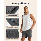 Maamgic Mens Shorts Casual 7 Inch With Elastic Waist And Multiple Pockets Waffle Shorts For Lounge