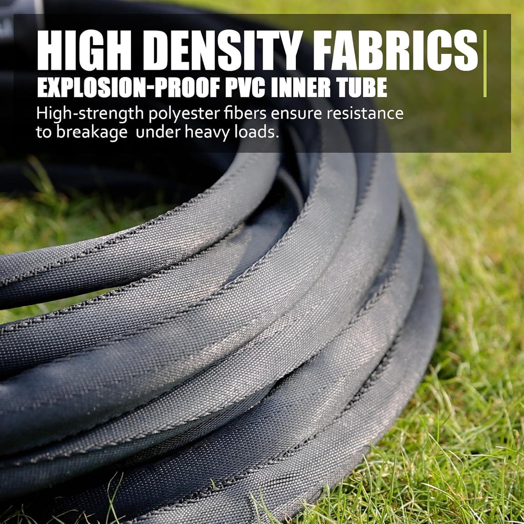 Garden Hose 100Feet, Water Hose With 10 Function Hose Nozzle, Non-Expandable Hose, Tough & Flexible, Lightweight, Crush Resistant Fittings, Kink & Tangle Free, Rust Proof For Watering