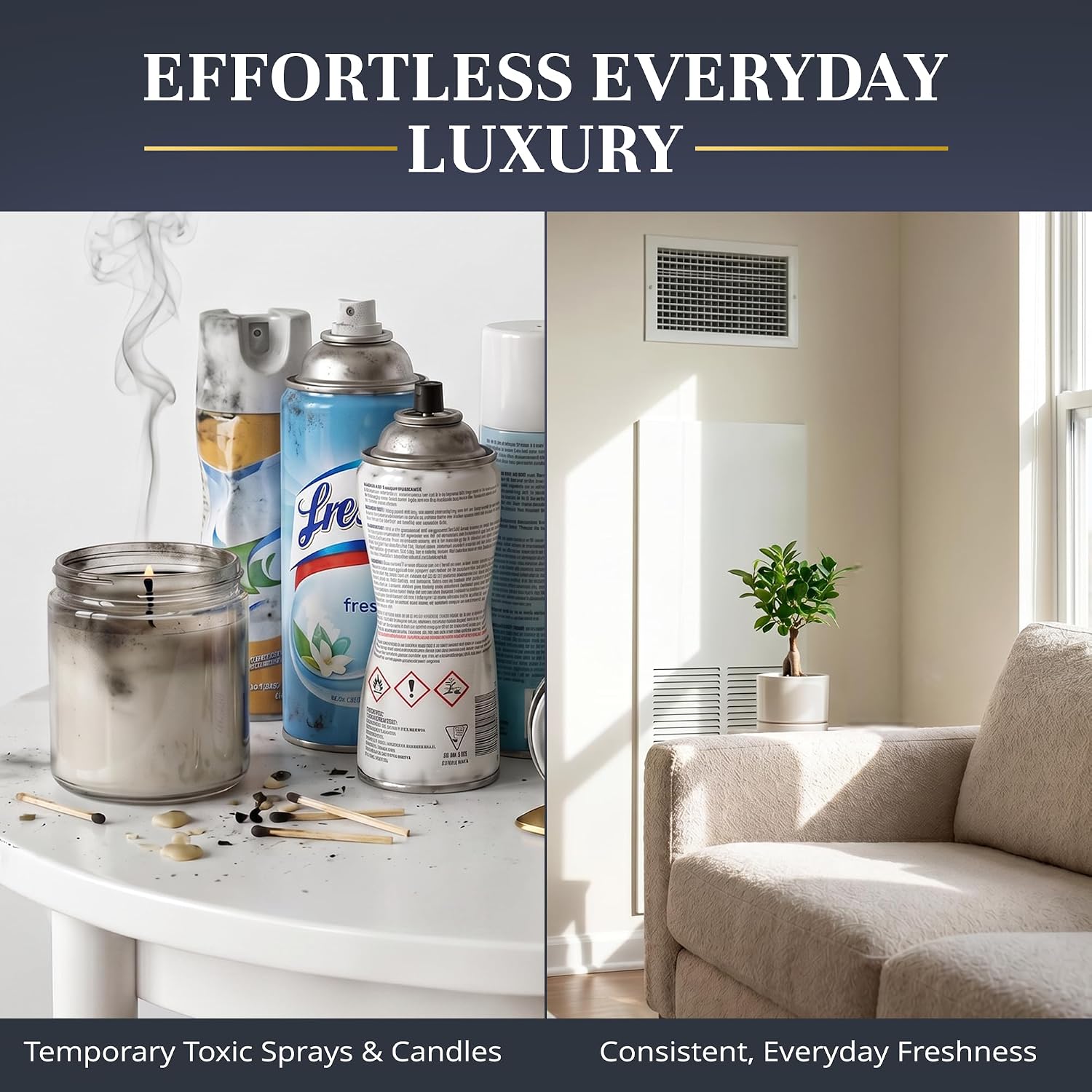 Luxury Hotel Whole Home Air Freshener System - Whole House Air Freshener For Hvac Filter - Scented Filters For Home - Hvac Duct Odor Eliminator - Filter Fresh 6 Pack