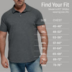 Strongsize Big And Tall Polo Shirts For Men – Golf Shirt With Snap Buttons | Longer Length Shirt With Curved Hem