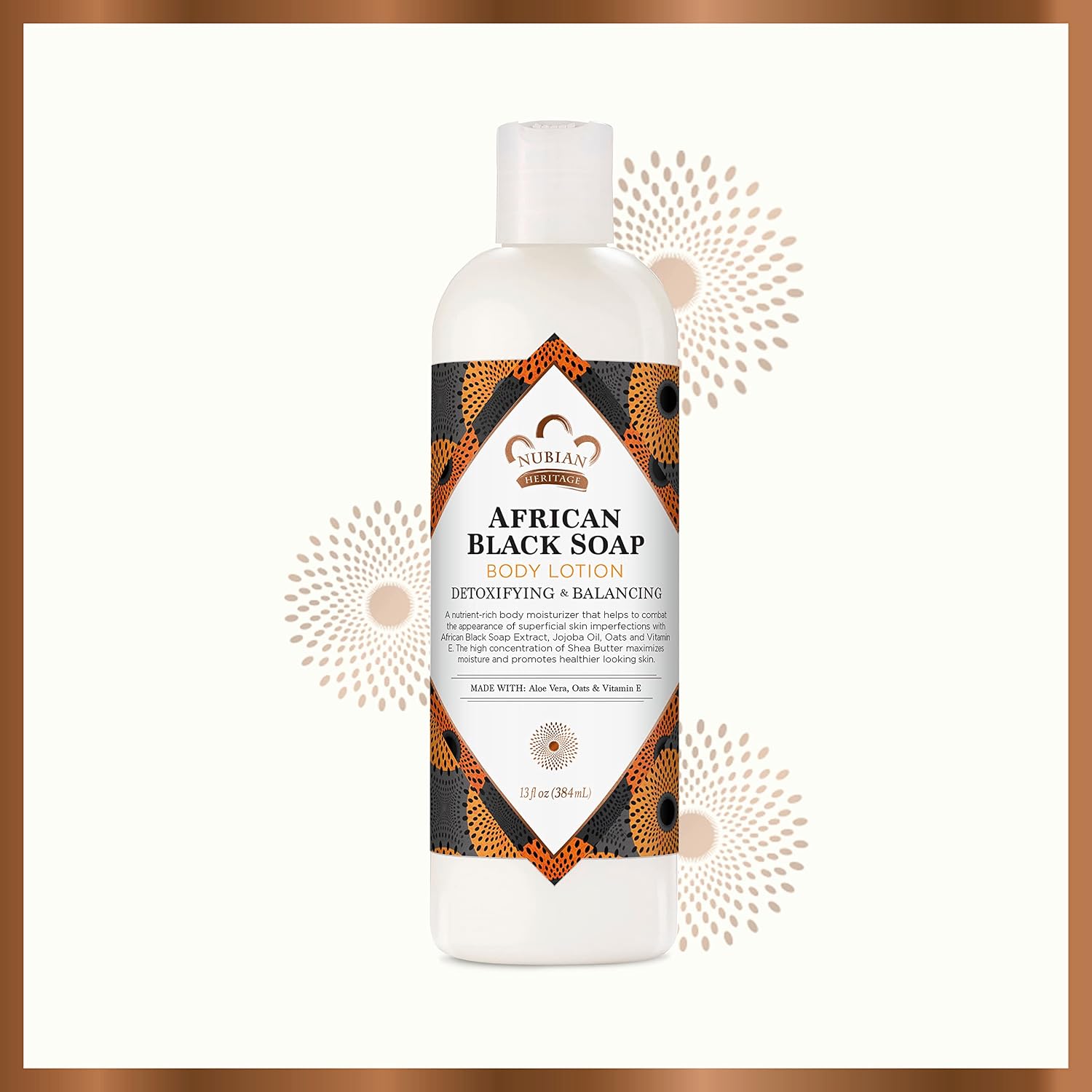 Nubian Heritage Body Lotion African Black Soap For Dry Skin Paraben Free Body Moisturizer, 13 Oz