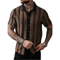 Soly Hux Men'S Summer Striped Shirts Casual Button Down Textured Short Sleeve Collared Vintage Beach Shirts