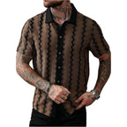 Soly Hux Men'S Summer Striped Shirts Casual Button Down Textured Short Sleeve Collared Vintage Beach Shirts