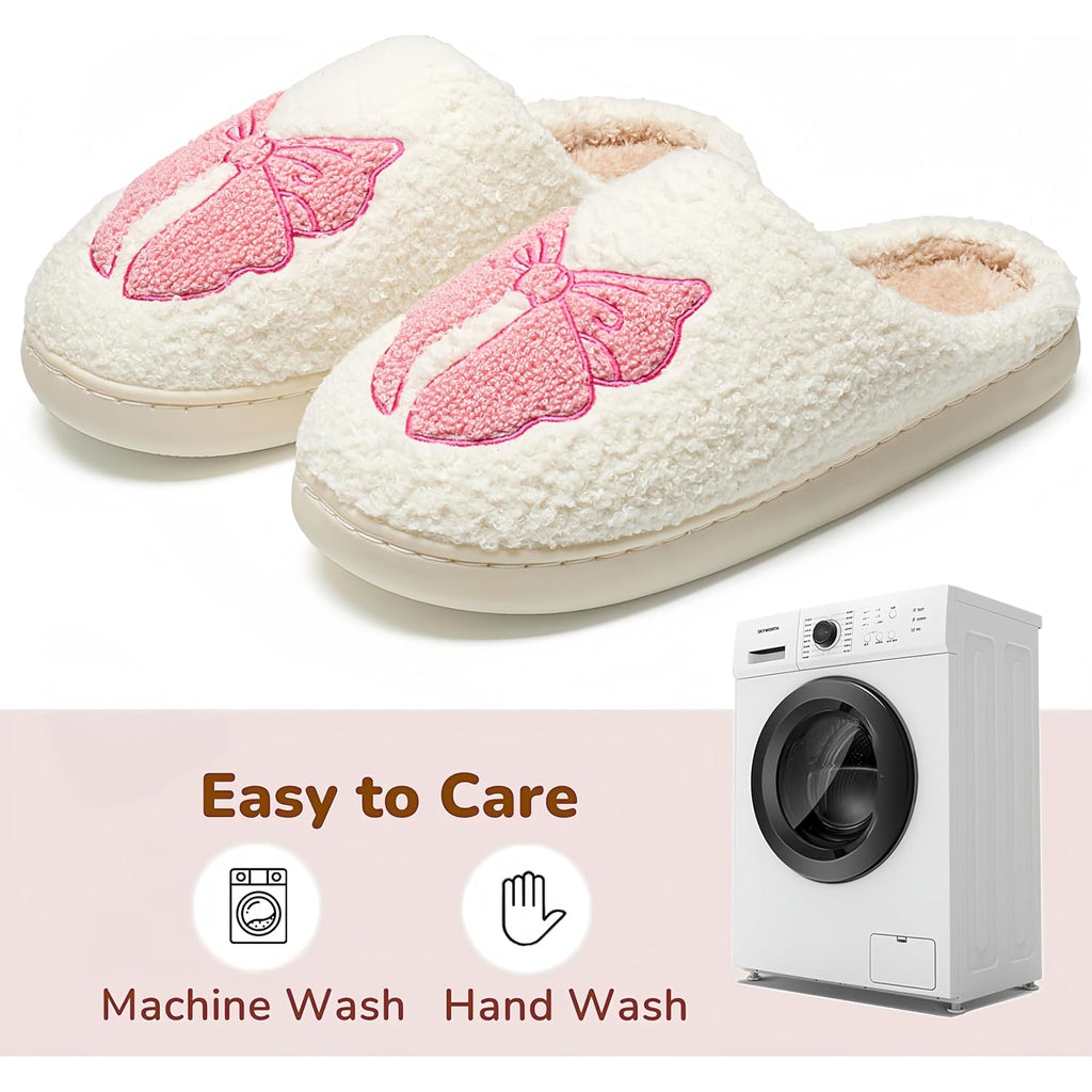 Cute House Slippers for Women Men Warm Cozy House Shoes Fuzzy Home Slippers with Memory Foam Indoor and Outdoor