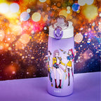Zak Designs Kpop Demon Hunters Sage Kids Water Bottle For School Or Travel, 19Oz Stainless Steel Water Bottle With Straw, Handle, And Leak-Proof, Pop-Up Spout Cover (Rumi, Mira, Zoey)
