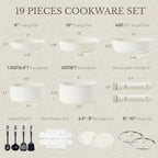 CAROTE 19pcs Pots and Pans Set, Nonstick Cookware Set Detachable Handle, Induction Kitchen Cookware Sets Non Stick with Removable Handle, RV Cookware Set, Oven Safe